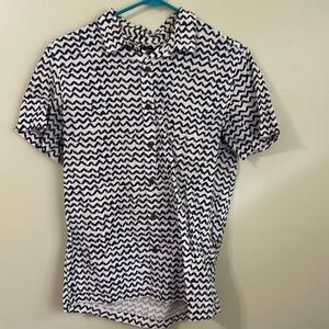 Forever 21 Men’s extra small blue wave print button up